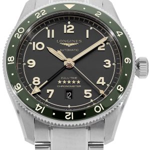 Longines Herrklocka L3.812.4.63.6 Spirit Zulu Time Grön/Stål Ø42 mm