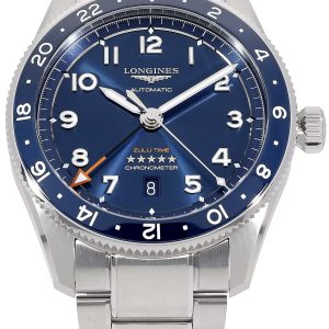 Longines Herrklocka L3.812.4.93.6 Spirit Zulu Time Blå/Stål Ø42 mm