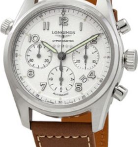 Longines Herrklocka L3.820.4.73.2 Spirit Silverfärgad/Läder Ø42 mm