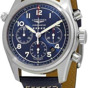 Longines Herrklocka L3.820.4.93.0 Spirit Blå/Läder Ø42 mm