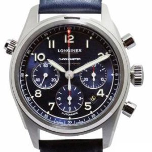 Longines Herrklocka L3.820.4.93.3 Spirit Blå/Läder Ø42 mm