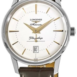 Longines Herrklocka L4.795.4.78.2 Heritage Silverfärgad/Läder