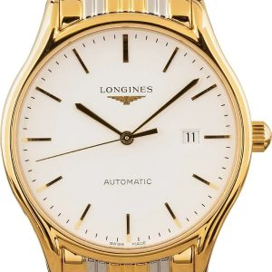 Longines Herrklocka L4.961.2.12.7 Lyre Vit/Gulguldtonat stål Ø40 mm