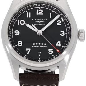 Longines L3.410.4.53.0 Spirit Svart/Läder Ø37 mm