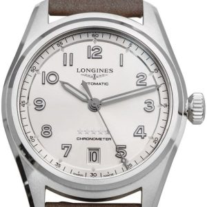 Longines L3.410.4.63.2 Spirit Silverfärgad/Läder Ø37 mm