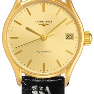 Longines Lyre Damklocka L4.360.2.32.2 Gulguldstonad/Läder Ø25 mm