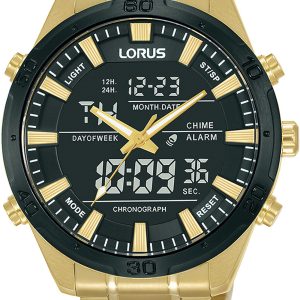 Lorus Herrklocka RW646AX9 Sports Svart/Gulguldtonat stål Ø46 mm