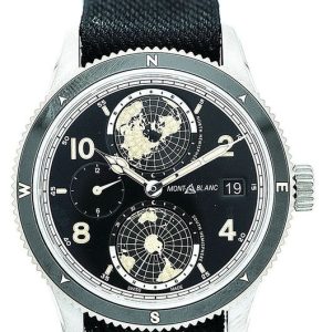 Montblanc 1858 Herrklocka 117837 Svart/Textil Ø42 mm