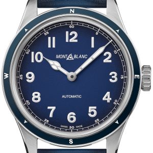 Montblanc 1858 Herrklocka 126758 Blå/Läder Ø40 mm