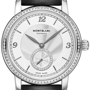 Montblanc Damklocka 118508 Star Silverfärgad/Läder Ø36 mm