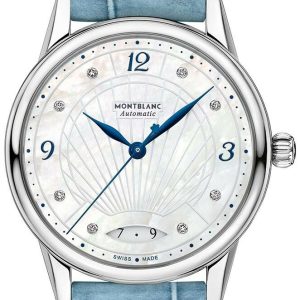 Montblanc Damklocka 118651 Boheme Vit/Läder Ø34 mm