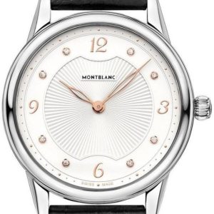 Montblanc Damklocka 123868 Boheme Vit/Läder Ø34 mm