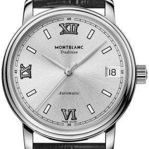 Montblanc Damklocka 127751 Tradition Silverfärgad/Läder Ø32 mm