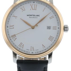 Montblanc Herrklocka 114336 Tradition Vit/Läder Ø40 mm