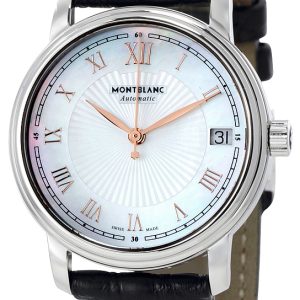 Montblanc Herrklocka 114366 Tradition Vit/Läder Ø32 mm