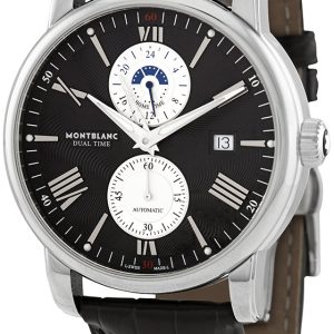 Montblanc Herrklocka 114858 Dual Time Svart/Läder Ø42 mm