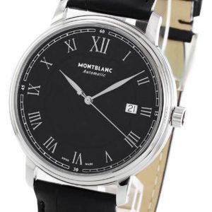 Montblanc Herrklocka 116482 Tradition Svart/Läder Ø40 mm