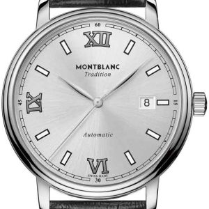 Montblanc Herrklocka 127769 Tradition Silverfärgad/Läder Ø40 mm