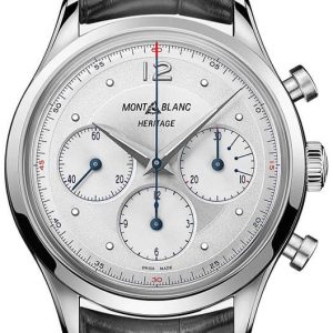 Montblanc Herrklocka 128670 Heritage Silverfärgad/Läder Ø40 mm