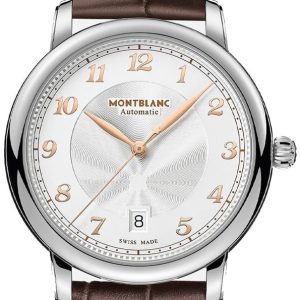 Montblanc Herrklocka 128684 Star Legacy Silverfärgad/Läder Ø39 mm