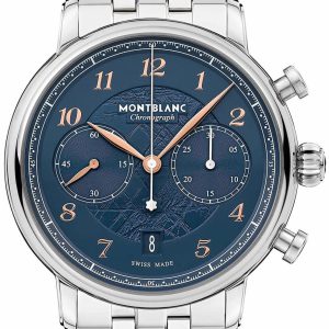 Montblanc Herrklocka 129627 Star Legacy Blå/Stål Ø42 mm