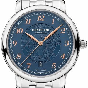 Montblanc Herrklocka 129629 Star Legacy Blå/Stål Ø39 mm