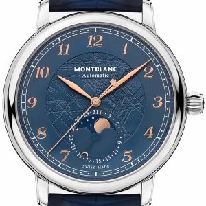 Montblanc Herrklocka 129630 Star Legacy Blå/Läder Ø42 mm