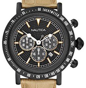 Nautica 99999 Herrklocka A23500G Svart/Läder Ø46 mm