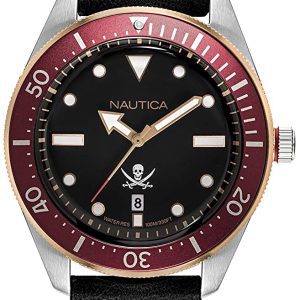 Nautica 99999 Herrklocka NAPHCP904 Svart/Läder Ø44 mm