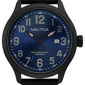 Nautica Analog Herrklocka NAI11515G Blå/Läder Ø44 mm