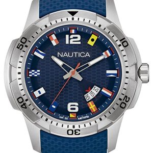 Nautica Analog Herrklocka NAI13515G Blå/Gummi Ø43 mm