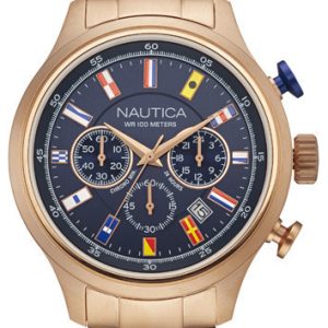 Nautica Chronograph Herrklocka NAI21507G Blå/Roséguldstonat stål