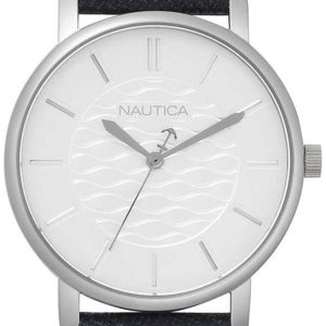 Nautica Damklocka NAPCGS001 Vit/Läder Ø36 mm