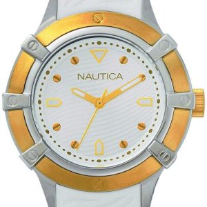 Nautica Damklocka NAPCPR001 Vit/Gummi Ø36 mm