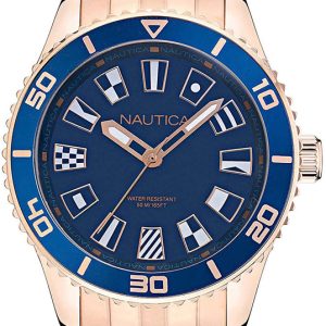 Nautica Damklocka NAPPBS027 Blå/Roséguldstonat stål Ø36 mm