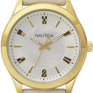 Nautica Damklocka NAPVNC001 Vit/Läder Ø36 mm