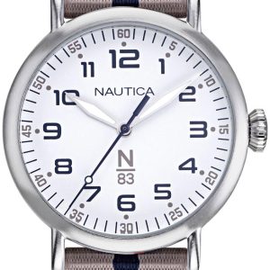 Nautica Damklocka NAPWLF921 Vit/Textil Ø40 mm