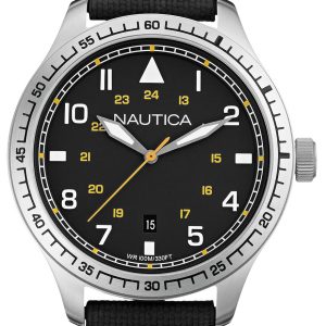 Nautica Herrklocka A10097G BFD 105 Svart/Läder Ø44 mm