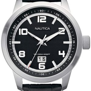 Nautica Herrklocka A13551G Nct Svart/Läder Ø46 mm