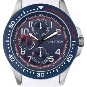 Nautica Herrklocka A13683G Multifunction Blå/Gummi Ø44 mm