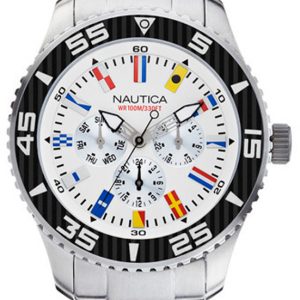 Nautica Herrklocka A14630G NST Vit/Stål Ø44 mm