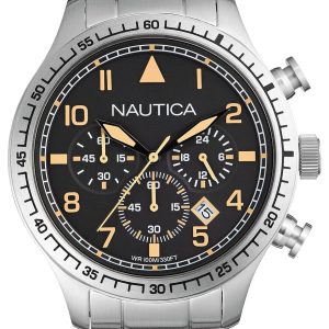 Nautica Herrklocka A18712G Chronograph Svart/Stål Ø44 mm