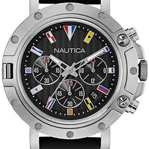 Nautica Herrklocka NAD17527G Svart/Gummi Ø44 mm