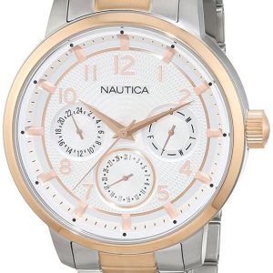 Nautica Herrklocka NAD19556G Silverfärgad/Roséguldstonat stål Ø44