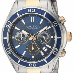 Nautica Herrklocka NAD21508G Blå/Roséguldstonat stål Ø46 mm