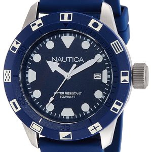 Nautica Herrklocka NAI09511G Analog Blå/Gummi Ø44 mm