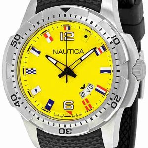 Nautica Herrklocka NAI13516G Ncs Gul/Gummi Ø44 mm