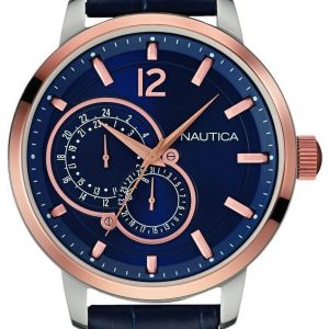 Nautica Herrklocka NAI16501G NCT Blå/Läder Ø44 mm