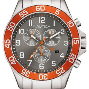 Nautica Herrklocka NAI17511G Chronograph Grå/Stål Ø45 mm