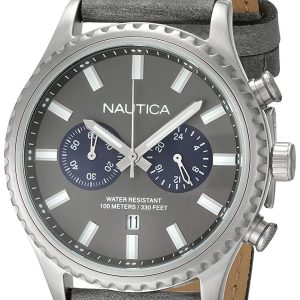 Nautica Herrklocka NAI18511G Nms 02 Grå/Läder Ø43 mm